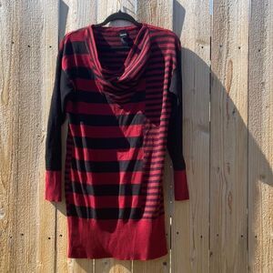 Take 50% OFF- Women’s Striped Red and Black Sweater, Size-XL